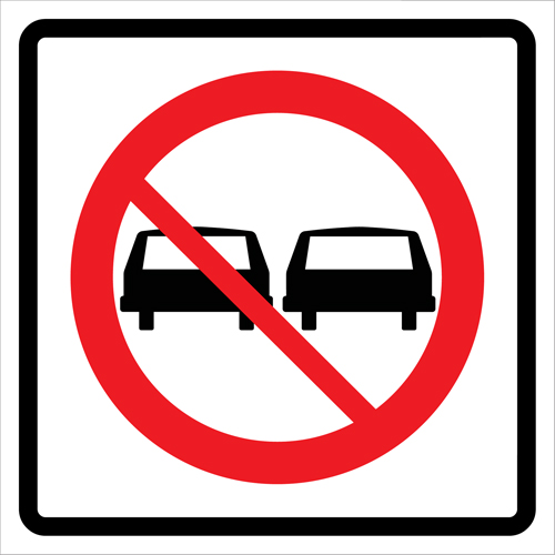No Passing Roll-Up Traffic Sign, 29-1/2" x 29-1/2", Vinyl, Pictogram Seagulf Marine Industries Inc.