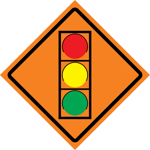 Stop Light Roll-Up Traffic Sign, 29-1/2" x 29-1/2", Vinyl, Pictogram Seagulf Marine Industries Inc.