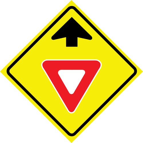 "Yield Ahead" Roll-Up Traffic Sign, 36" x 36", Vinyl, Pictogram Seagulf Marine Industries Inc.