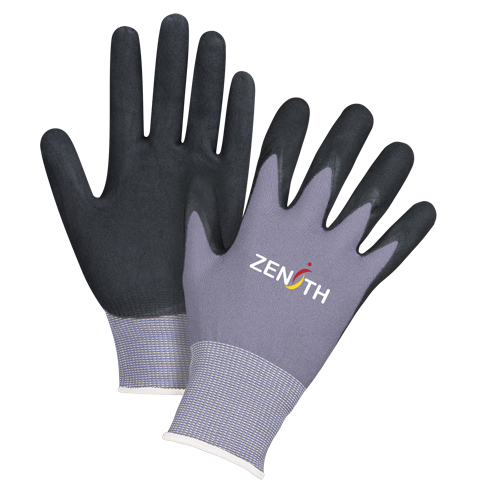 Gants ZX-1 de premi&egrave;re qualit&eacute; compatibles avec les &eacute;crans tactiles, 8/Moyen, R&ecirc;vetement Nitrile/Mousse de nitrile, Calibre 15, Enveloppe en Nylon Seagulf Marine Industries Inc.