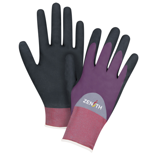 Gants enduits de premi&egrave;re qualit&eacute; ZX-2, 8/Moyen, R&ecirc;vetement Nitrile/Mousse de nitrile, Calibre 18, Enveloppe en Nylon Seagulf Marine Industries Inc.