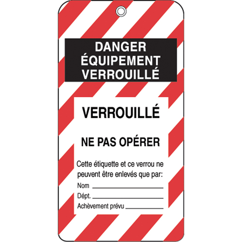 Lockout Tags, Plastic, 3" W x 5-3/4" H, French Seagulf Marine Industries Inc.