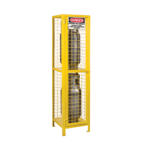 Gas Cylinder Cabinets, 2 Cylinder Capacity, 17" W x 17" D x 69" H, Yellow Seagulf Marine Industries Inc.