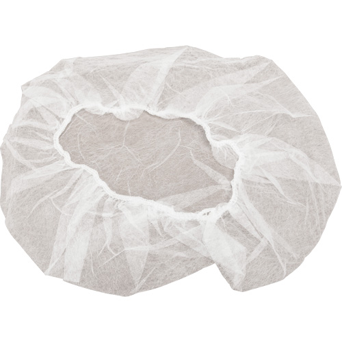 Non-Woven Bouffant Caps, Polypropylene, 21"/Large, White Seagulf Marine Industries Inc.