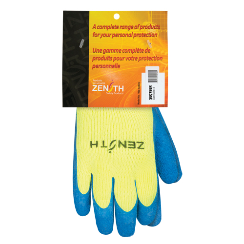 Gants haute visibilit&eacute; doubl&eacute;s d'acrylique de caoutchouc naturel, 8, R&ecirc;vetement Latex de caoutchouc, Calibre 7, Enveloppe en Acrylique Seagulf Marine Industries Inc.
