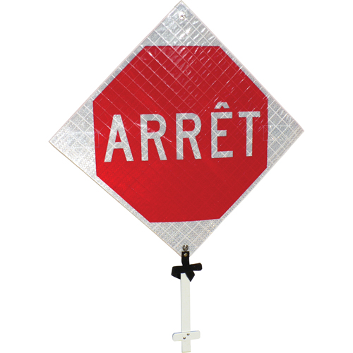 Enseigne sur poteau  Arr&ecirc;t , 24" x 24", Aluminium, Français Seagulf Marine Industries Inc.