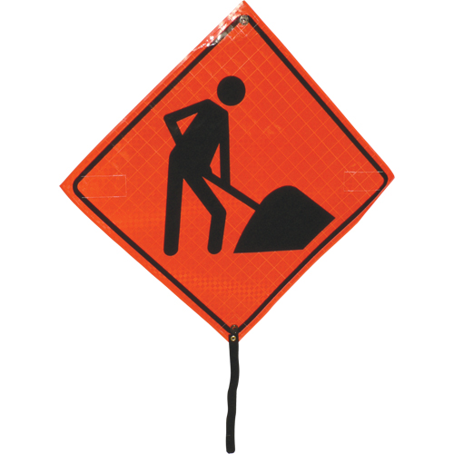 Men At Work Rolled Sign, 24" x 24", Vinyl, Pictogram Seagulf Marine Industries Inc.