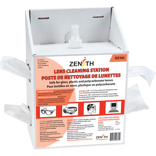 Disposable Lens Cleaning Station, Cardboard, 8" L x 5" D x 12-1/2" H Seagulf Marine Industries Inc.