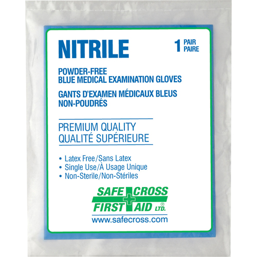 Gants d'examen m&eacute;dical, Grand, Nitrile, 5 mils, Sans poudre, Transparent, Classe 2 Seagulf Marine Industries Inc.