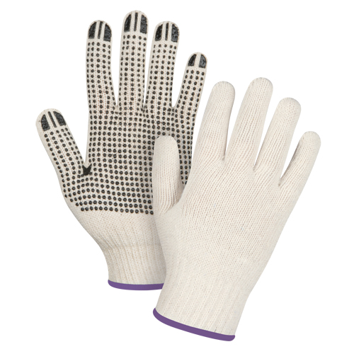 Heavyweight Dotted String Knit Gloves, Poly/Cotton, Single Sided, 7 Gauge, X-Small Seagulf Marine Industries Inc.