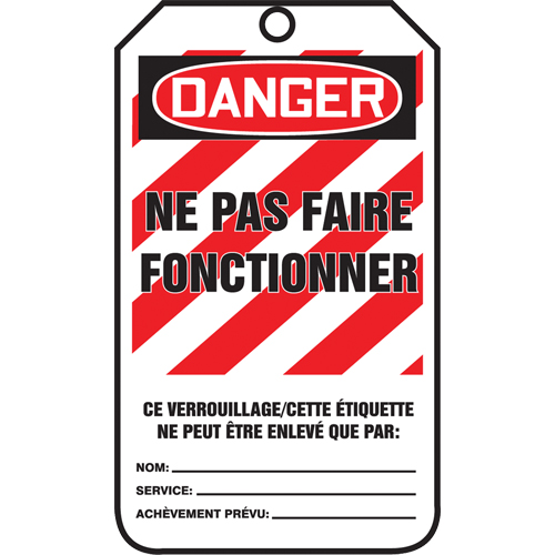 Lockout Tags, Plastic, 3-3/8" W x 5-5/8" H, French Seagulf Marine Industries Inc.