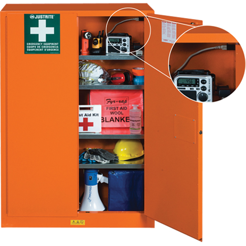 Armoires de rangement pour pr&eacute;paration aux situations d'urgence, Acier, 4 Tablettes, 65" h x 43" la x 18" P, Orange Seagulf Marine Industries Inc.