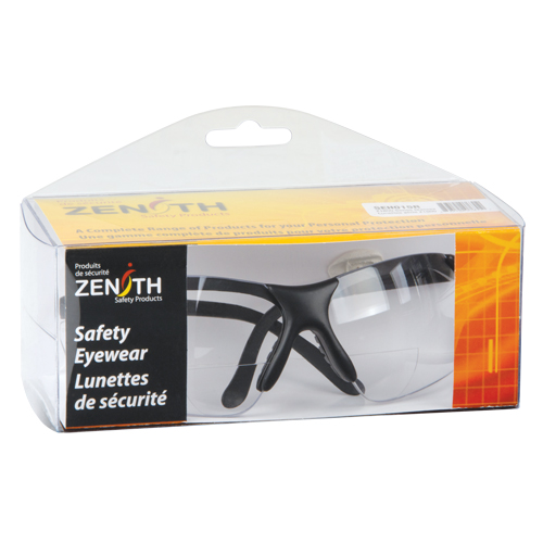 Lunettes de s&eacute;curit&eacute; s&eacute;rie Z1800 avec verres de lecture, Anti-&eacute;gratignures, Transparent, Dioptrie 2,0 Seagulf Marine Industries Inc.