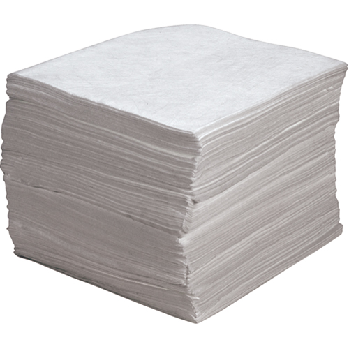 Feuilles absorbantes souffl&eacute;es de premi&egrave;re qualit&eacute;, Huile seulement, 15" x 17", 30 gal. d'absorption Seagulf Marine Industries Inc.