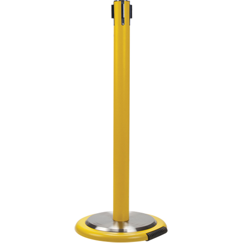 Poteau r&eacute;cepteur pour barri&egrave;res sur pieds pour le contr&ocirc;le des foules avec roues, Hauteur de 35", Jaune Seagulf Marine Industries Inc.