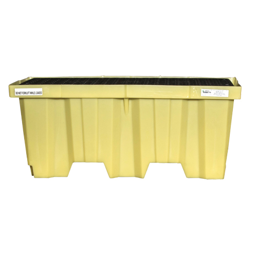 Nestable 2-Drum Poly-Spillpallet With Drain, 66 US gal. Spill Capacity, 51" x 26" x 21" Seagulf Marine Industries Inc.