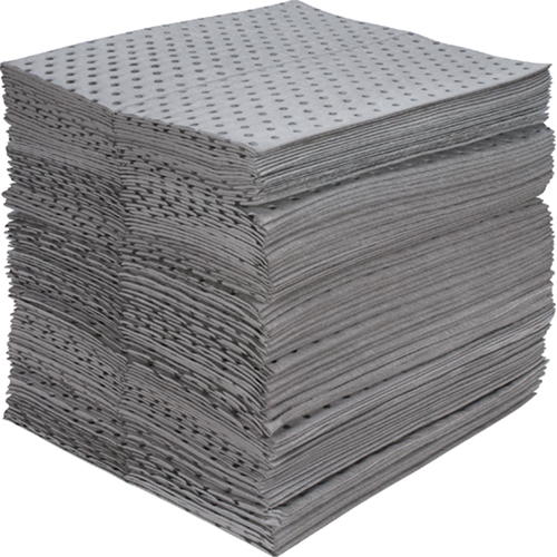 Industrial-Grade Fine Fibre Sorbent Pads, Universal, 15" x 17", 40 gal. Absorbancy Seagulf Marine Industries Inc.