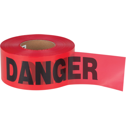 Ruban pour barricade Danger, Bilingue, 3" la x 1000' lo, 1,5 mil, Noir/rouge Seagulf Marine Industries Inc.