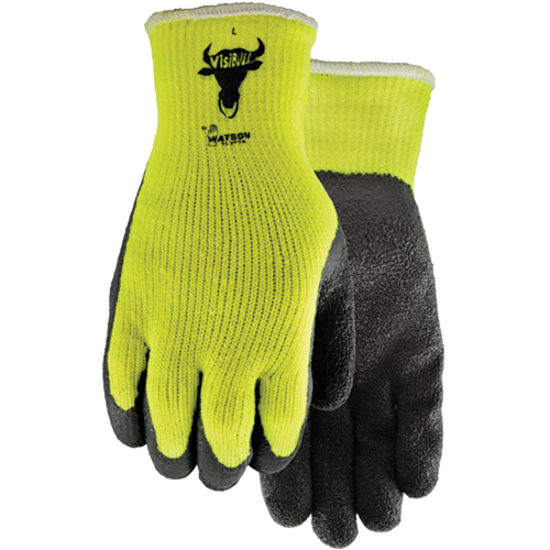 Gants Visibull 330, 7/Petit, R&ecirc;vetement Latex de caoutchouc, Enveloppe en Polyester Seagulf Marine Industries Inc.