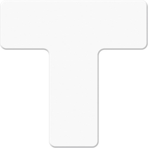 Armor Stripe Lean/5S Markers, T, 6" L x 6" W, White, Plastic Seagulf Marine Industries Inc.