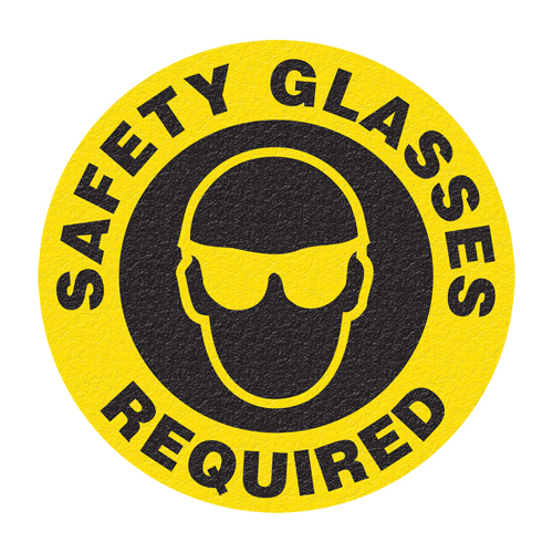 "Safety Glasses" Floor Sign, Adhesive, English with Pictogram Seagulf Marine Industries Inc.