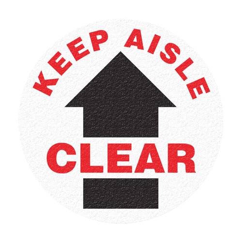 Panneau de signalisation au sol  Keep Aisle Clear , Adh&eacute;sif, Anglais avec pictogramme Seagulf Marine Industries Inc.