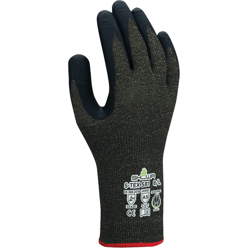 Gants r&eacute;sistants aux coupures S-TEX 581, Taille 6/Petit, Calibre 13, Rev&ecirc;tement Mousse de nitrile, Enveloppe en Acier inoxydable/Kevlar, ANSI/ISEA 105 niveau 5/EN 388 niveau E Seagulf Marine Industries Inc.