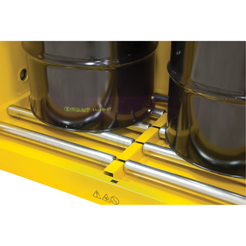 Vertical Drum Storage Cabinet, 110 US gal. Cap., 2 Drums, Yellow Seagulf Marine Industries Inc.