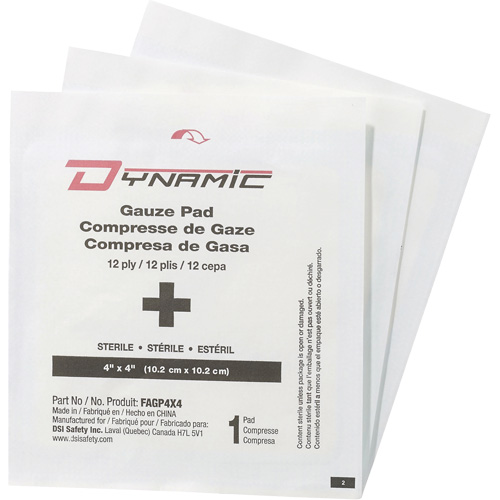 Dynamic Gauze, Pad, 4" L x 4" W, Sterile, Medical Device Class 1 Seagulf Marine Industries Inc.