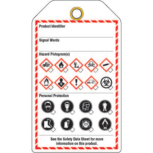 Workplace Tags, Cardstock, 3-3/8" W x 5-3/4" H, English Seagulf Marine Industries Inc.