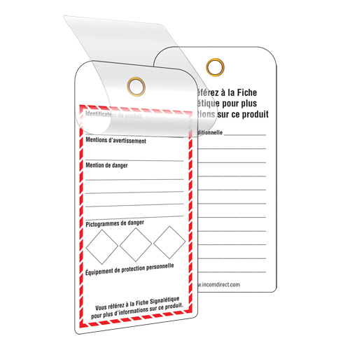 GHS Self-Laminating Workplace Tags, Cardstock, 3" W x 6" H, French Seagulf Marine Industries Inc.
