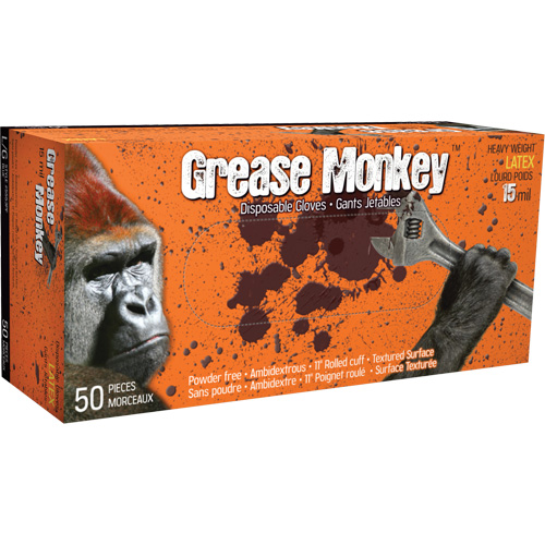 Gants Grease Monkey, Moyen, Latex, 15 mils, Sans poudre, Bleu Seagulf Marine Industries Inc.