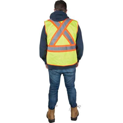 Veste d'arpenteur r&eacute;sistante aux flammes, Jaune lime haute visibilit&eacute;, T-Grand, Polyester Seagulf Marine Industries Inc.