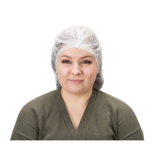 Pleated Bouffant Cap, Polypropylene, 21", White Seagulf Marine Industries Inc.