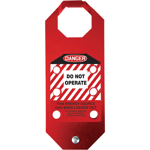 Stopout&reg; OSHA Danger Aluma-Tag Do Not Operate Hasp, Red Seagulf Marine Industries Inc.