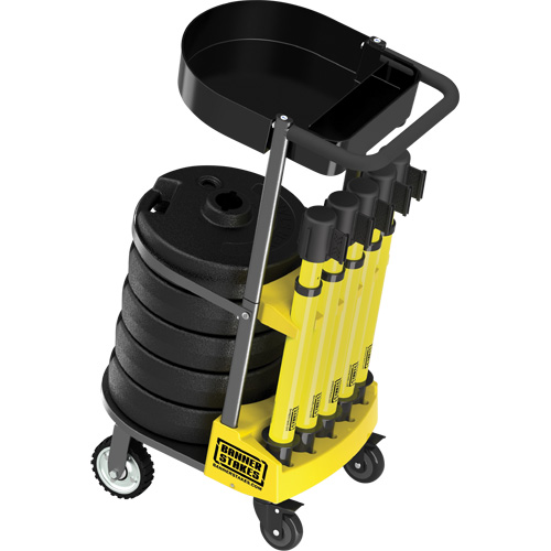 PLUS Barrier Post Cart Kit with Tray, 75' L, Metal, Yellow Seagulf Marine Industries Inc.