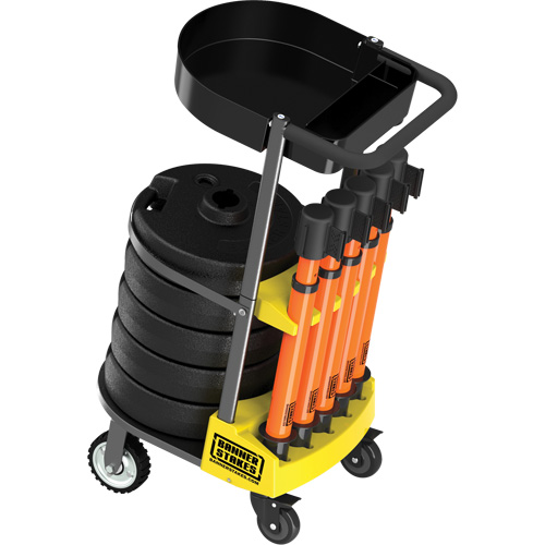 PLUS Barrier Post Cart Kit with Tray, 75' L, Metal, Orange Seagulf Marine Industries Inc.