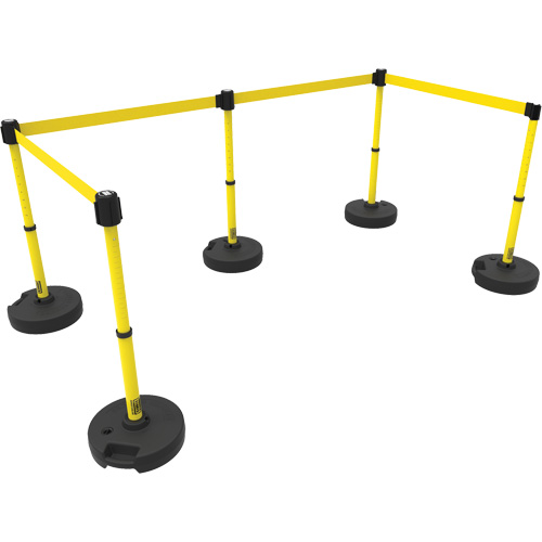 Ensemble de cinq montants pour barri&egrave;re PLUS, Plastique, 42" h, Ruban Jaune, Longueur du ruban 15' Seagulf Marine Industries Inc.