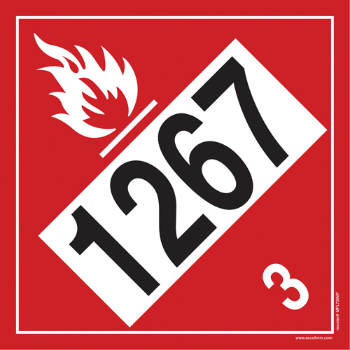 1267 Petroleum Crude Oil Flammable Liquid TDG Placard, Plastic Seagulf Marine Industries Inc.