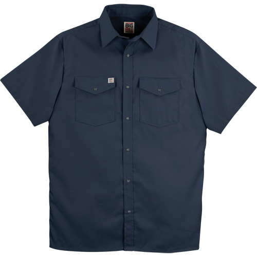 Twill Short-Sleeved Work Shirt with Snap, Men's, Small, Navy Blue Seagulf Marine Industries Inc.