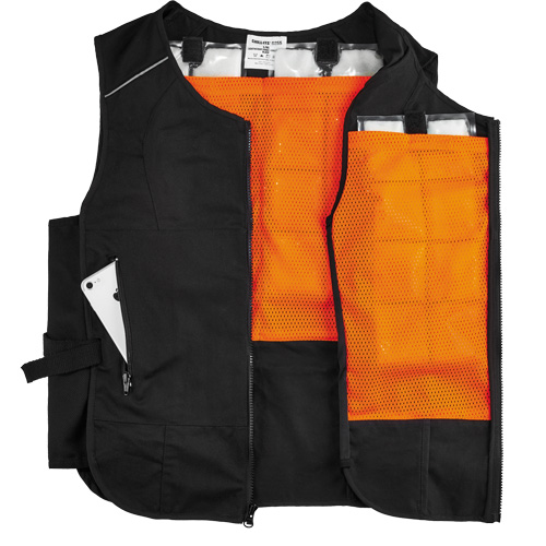 Chill-Its&reg; 6260 Lightweight Phase Change Cooling Vest with Packs, Small/Medium, Black Seagulf Marine Industries Inc.