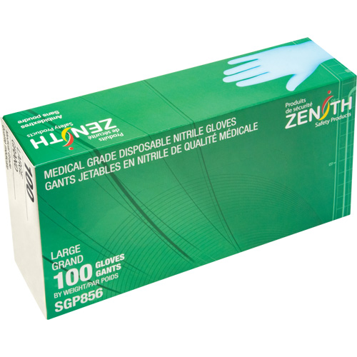 Puncture-Resistant Medical-Grade Disposable Gloves, Large, Nitrile, 3.5-mil, Powder-Free, Blue, Class 2 Seagulf Marine Industries Inc.