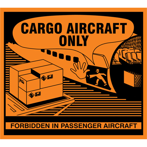 "Cargo Aircraft Only" Handling Labels, 4-3/4" L x 4-1/4" W, Orange Seagulf Marine Industries Inc.
