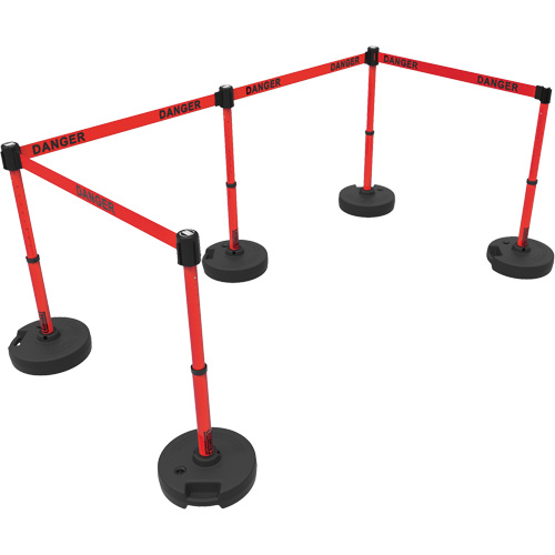 Plus Barrier Post Set, Plastic, 42" H, Red Tape, 15' Tape Length Seagulf Marine Industries Inc.