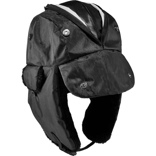 N-Ferno&reg; Zippered Trapper Hat, Polyurethane/Satin Lining, Medium/Small, Black Seagulf Marine Industries Inc.