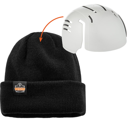 N-Ferno&reg; Zippered Rib Knit Beanie Hat with Bump Cap Insert, One Size, Black Seagulf Marine Industries Inc.