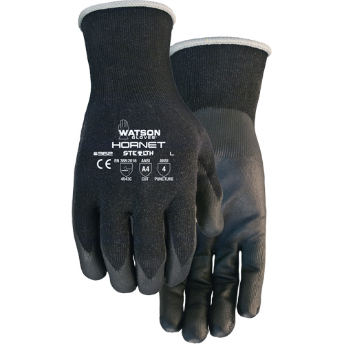 Gants r&eacute;sistants aux coupures Stealth Hornet, Taille Petit, Calibre 18, Rev&ecirc;tement Mousse de nitrile, Enveloppe en Fibre de verre/PEHP/Nylon/Spandex, ASTM ANSI niveau A4/EN 388 niveau 5 Seagulf Marine Industries Inc.