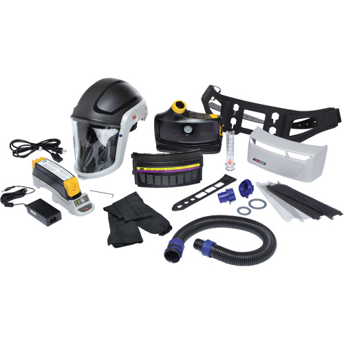 Trousse de respirateur d&eacute;puration dair propuls&eacute; pour lindustrie lourde Versaflo, Capuchon & visi&egrave;re, Pile Lithium-ion Seagulf Marine Industries Inc.
