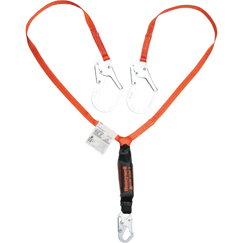 Titan Shock-Absorbing Lanyard, 6', Locking Rebar Hook Center, Locking Snap Hook Leg Ends, Polyester Seagulf Marine Industries Inc.