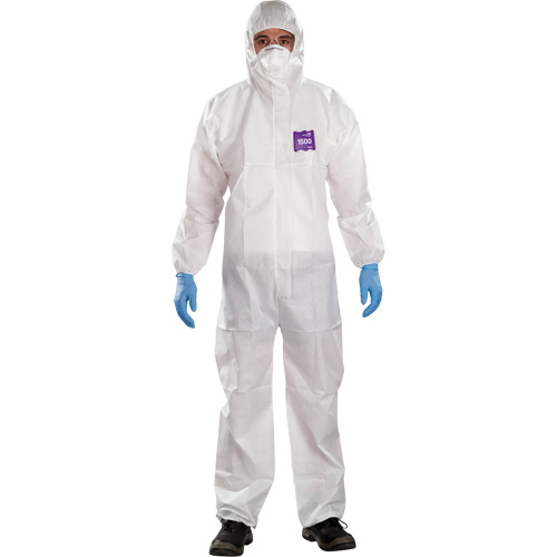 Alphatec Microchem Coveralls with Collar, Large, White, SMS Seagulf Marine Industries Inc.